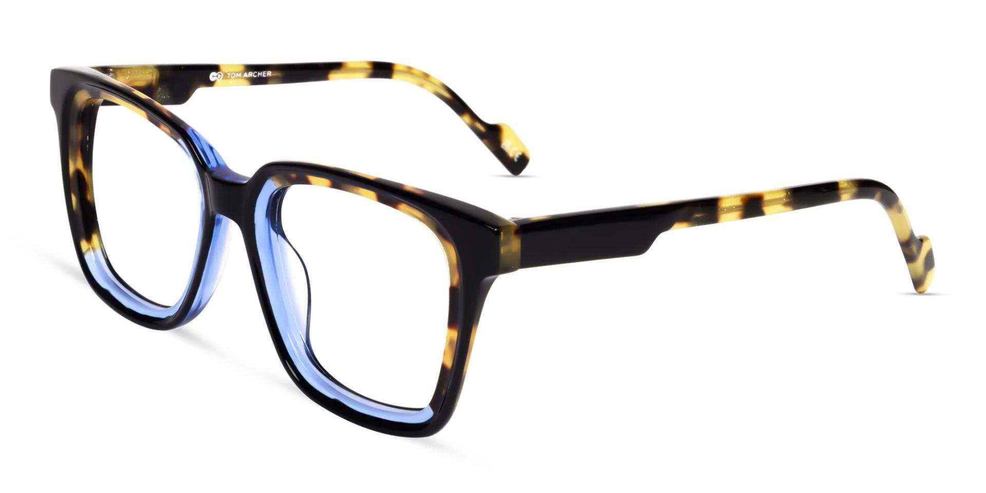 Black & Tortoise Square Fullrim Acetate Glasses