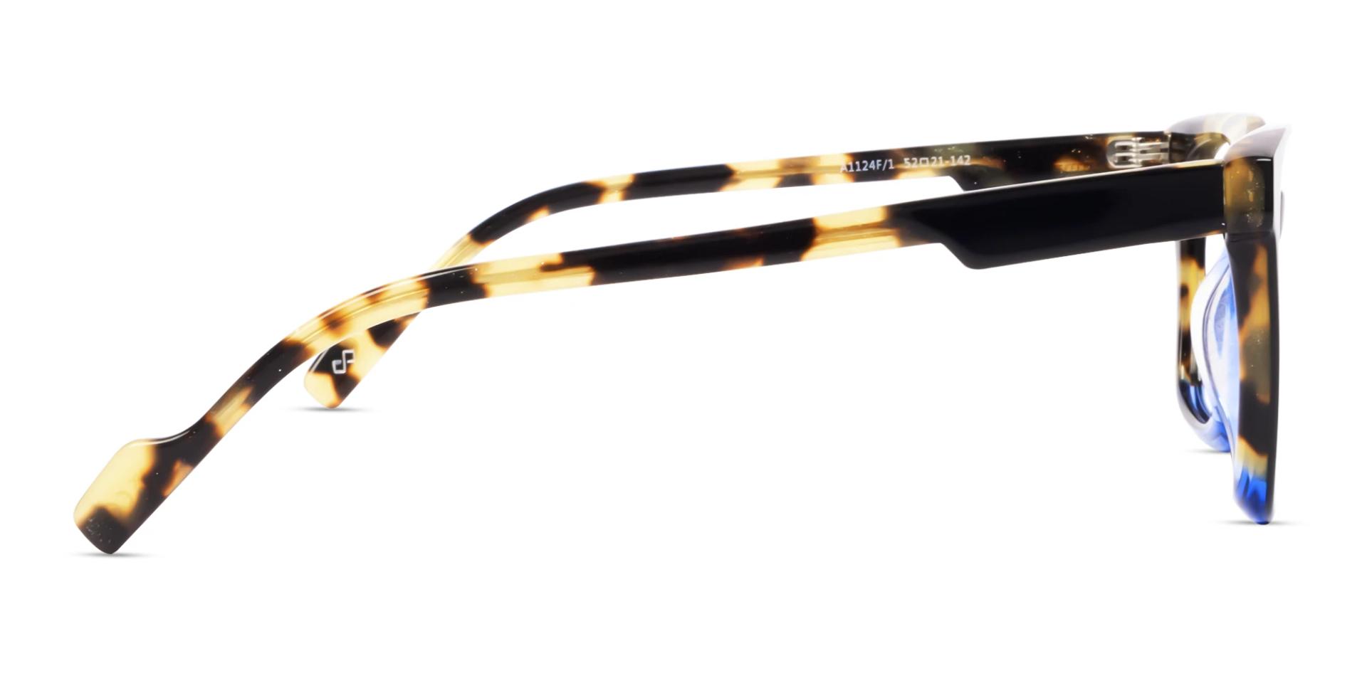 Black & Tortoise Square Fullrim Acetate Glasses