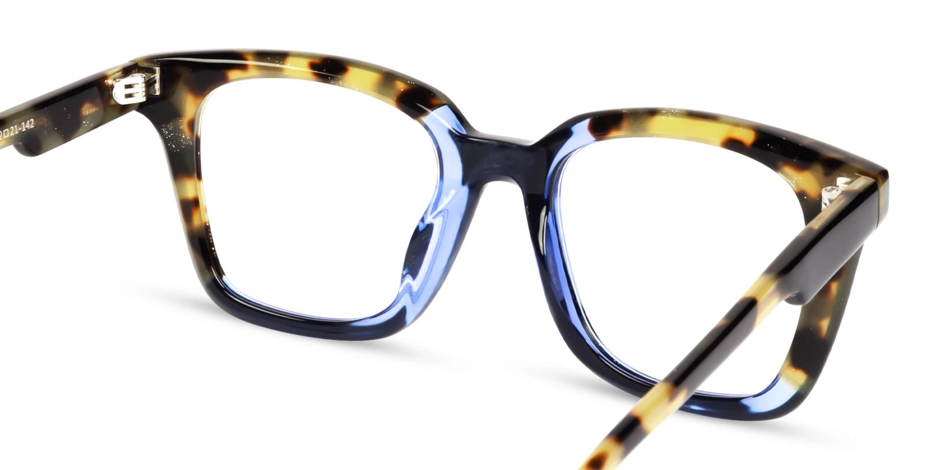 Black & Tortoise Square Fullrim Acetate Glasses