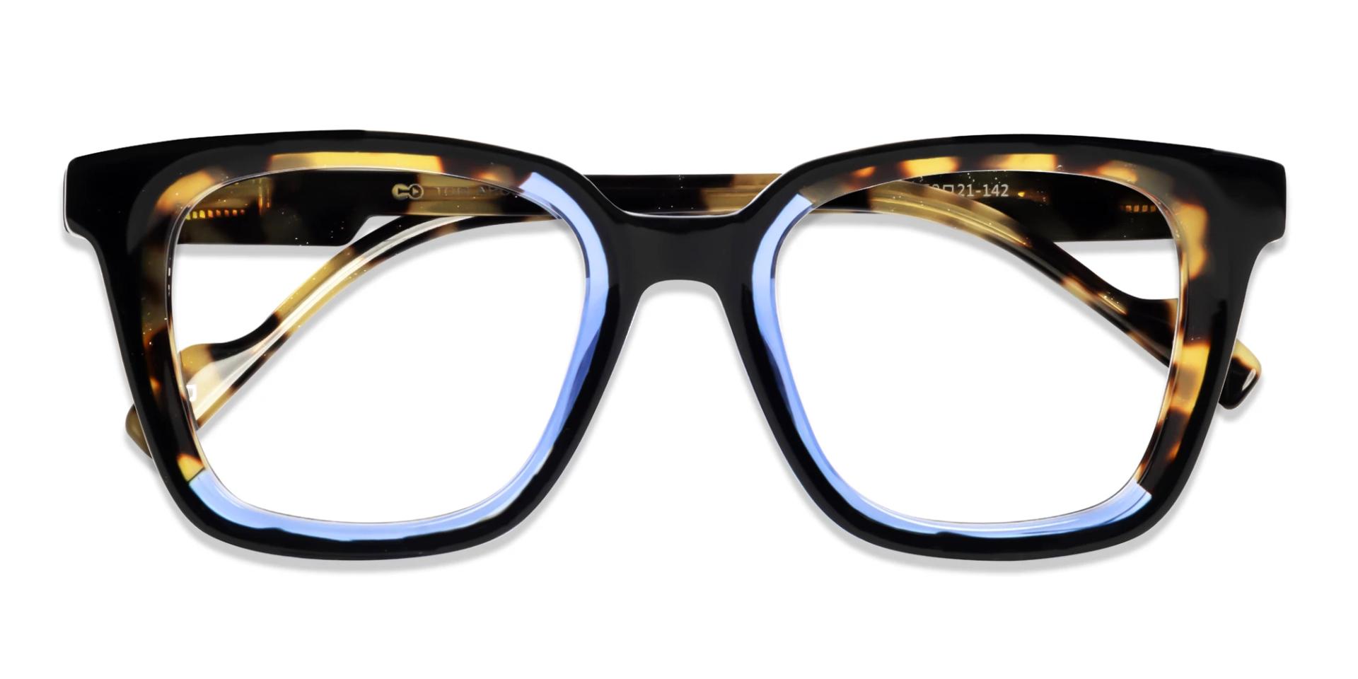 Black & Tortoise Square Fullrim Acetate Glasses