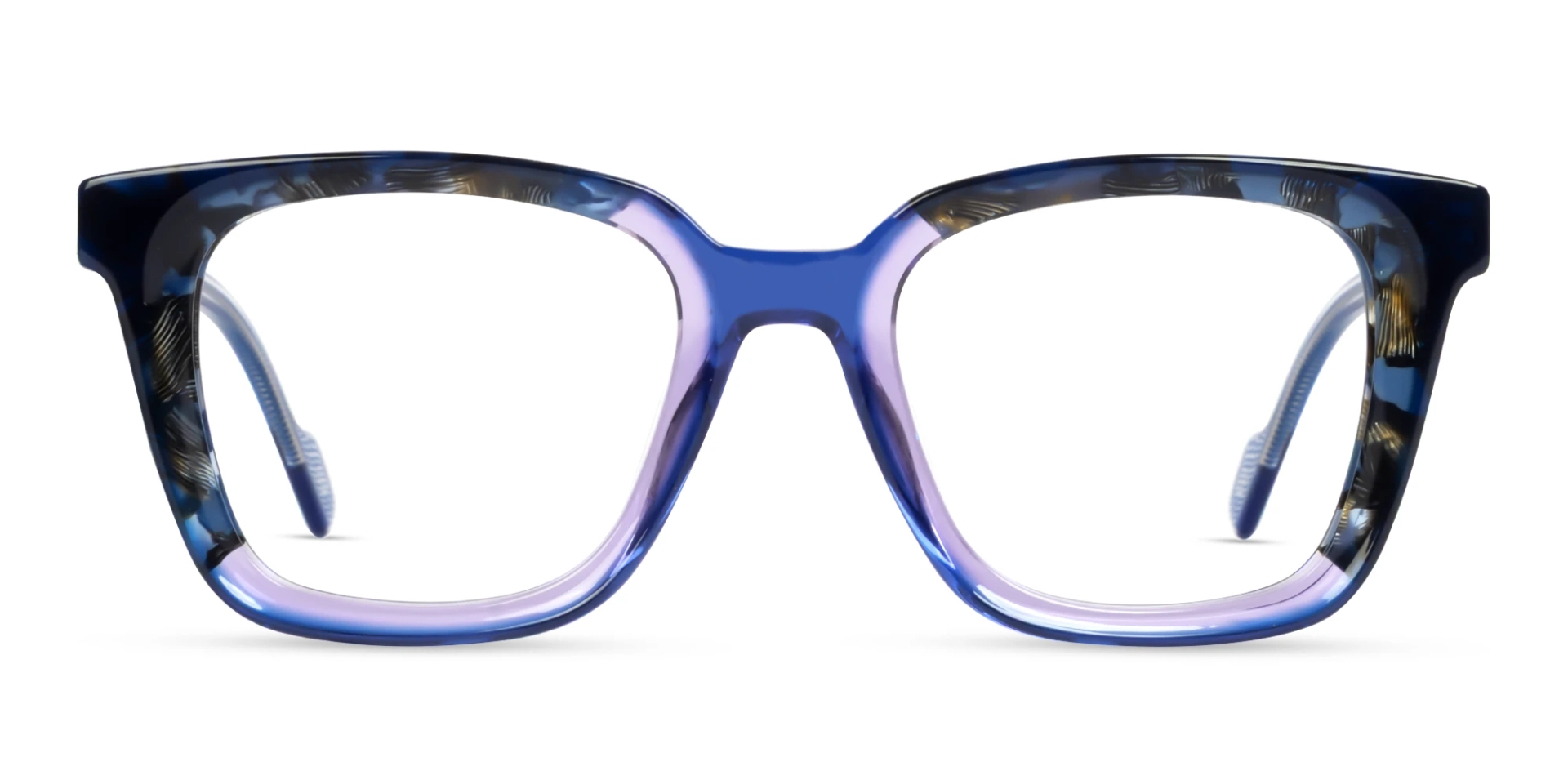 Crystal Blue Square Fullrim Acetate Glasses