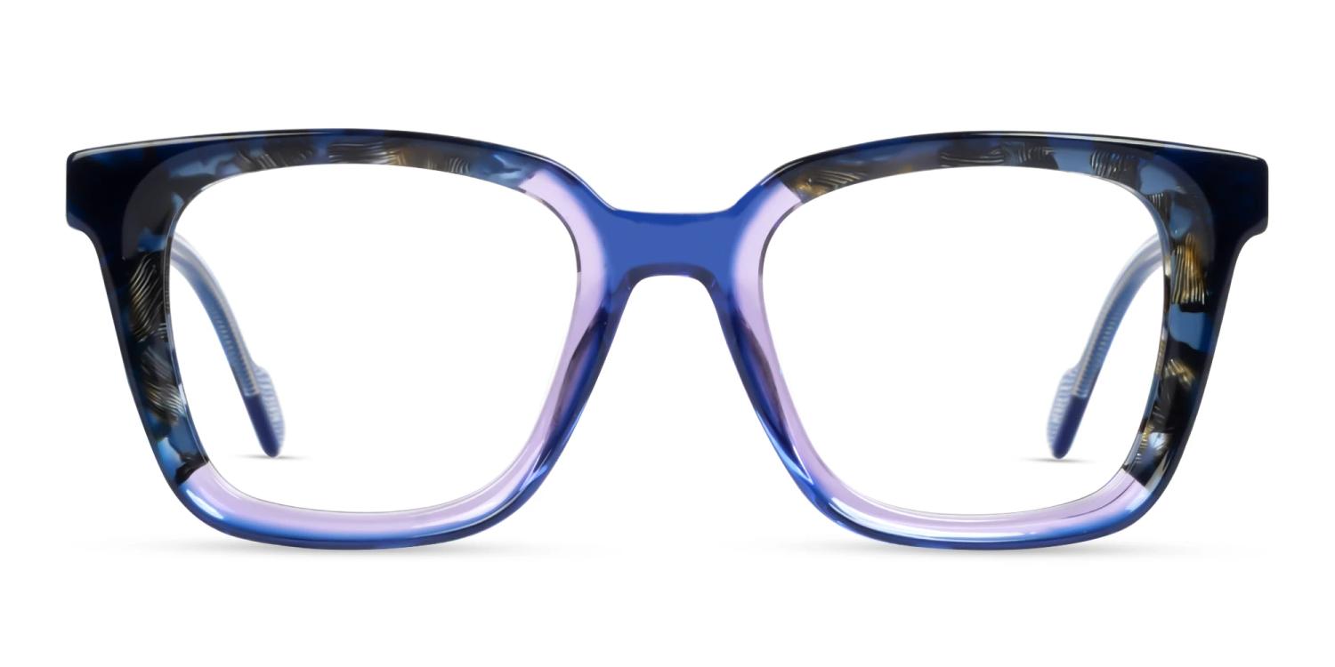 Crystal Blue Square Fullrim Acetate Glasses