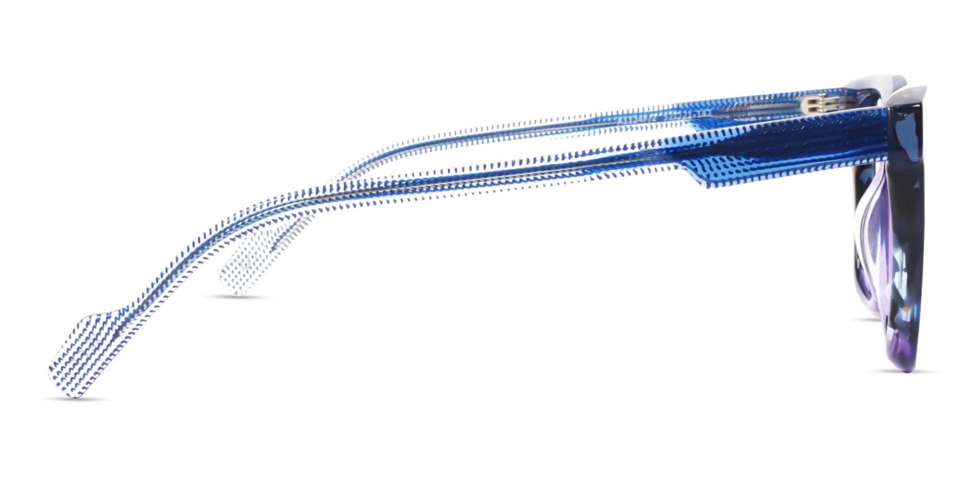 Crystal Blue Square Fullrim Acetate Glasses