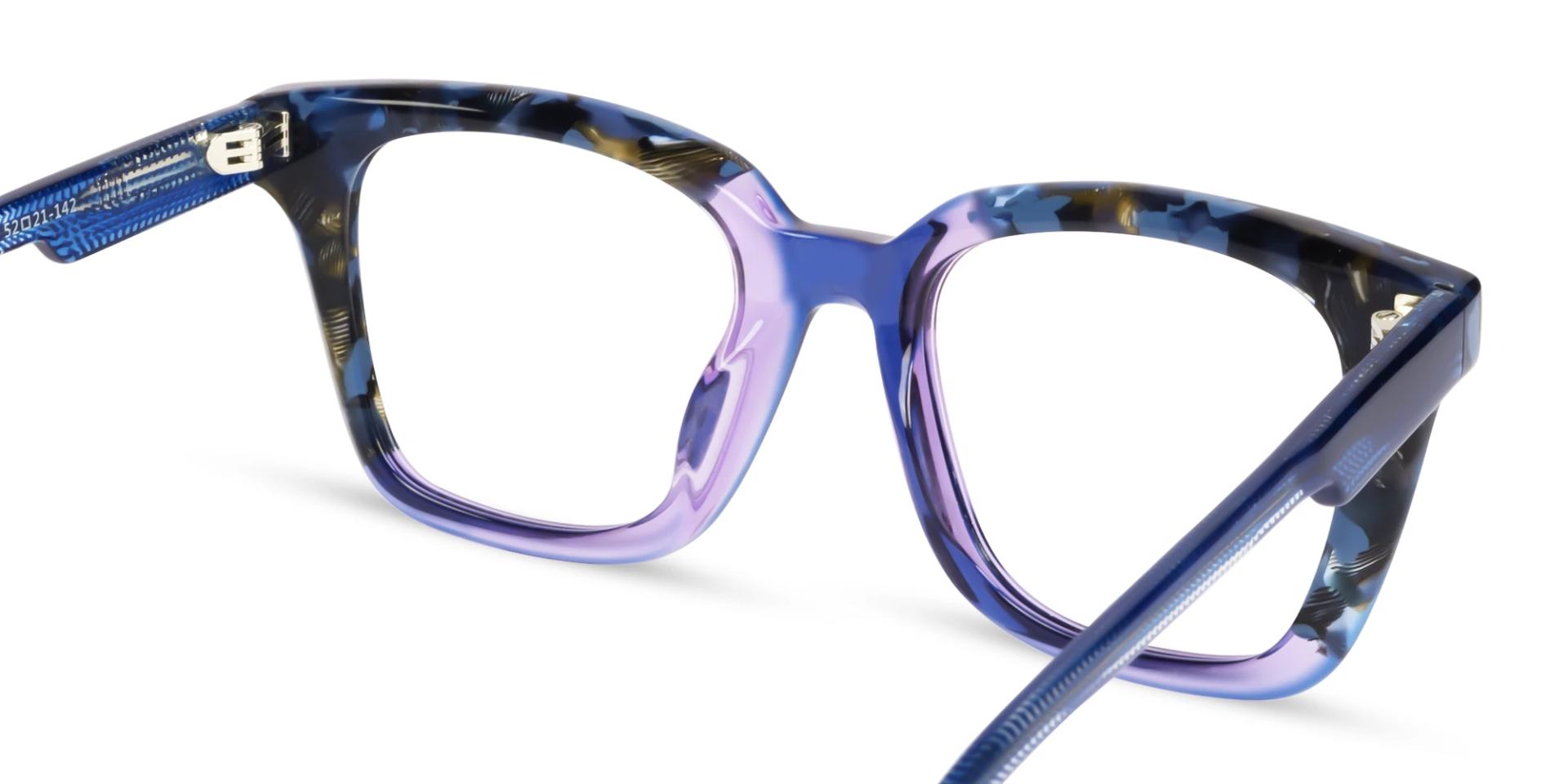 Crystal Blue Square Fullrim Acetate Glasses