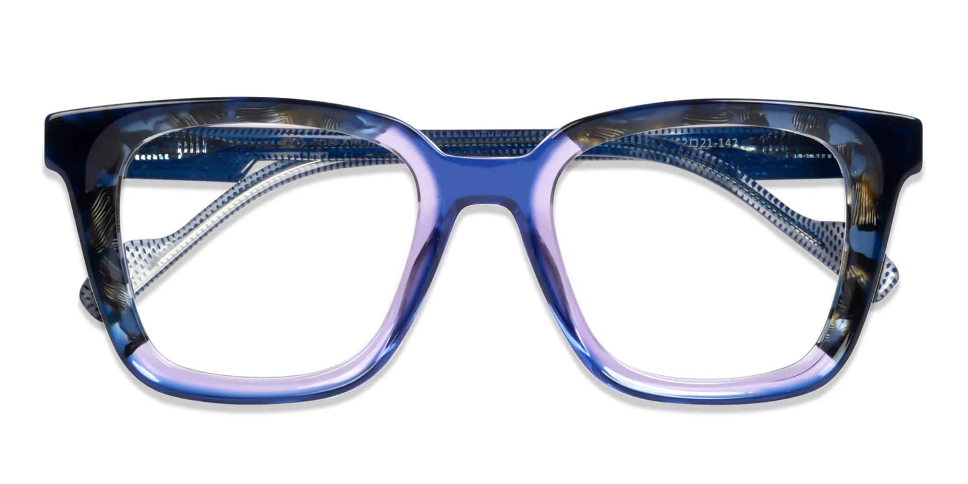 Crystal Blue Square Fullrim Acetate Glasses