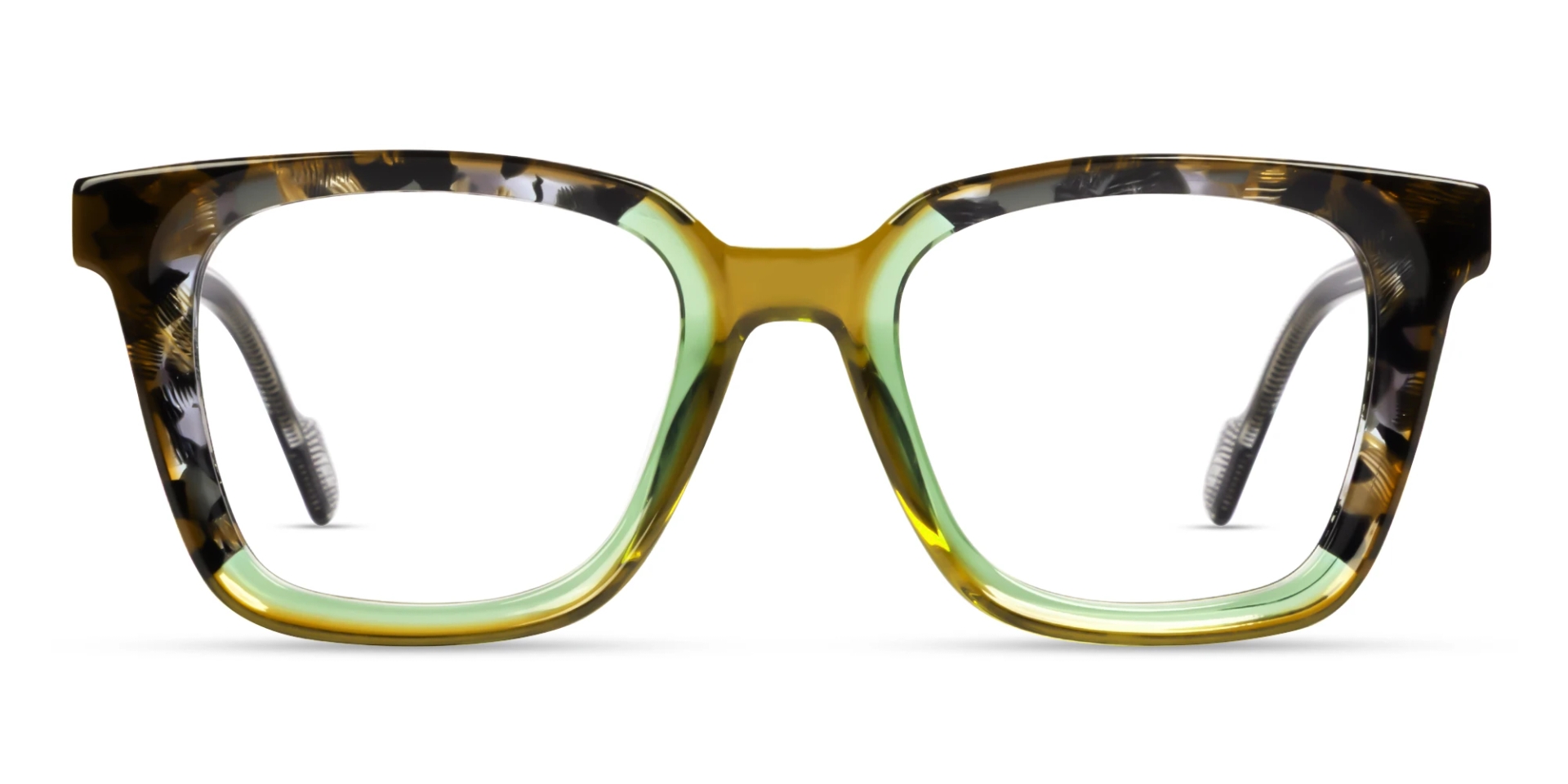 Brown & Green Square Fullrim Acetate Glasses Brown & Green Square Fullrim Acetate Glasses