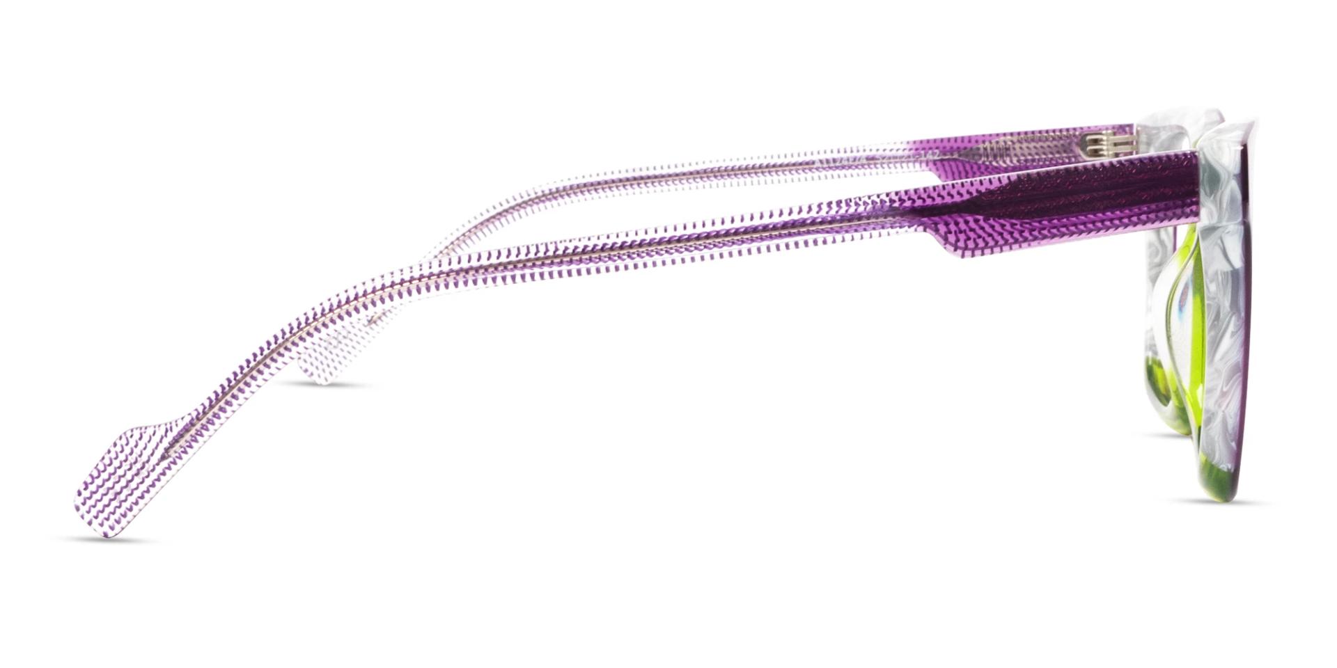 Purple & Green Square Fullrim Acetate Glasses