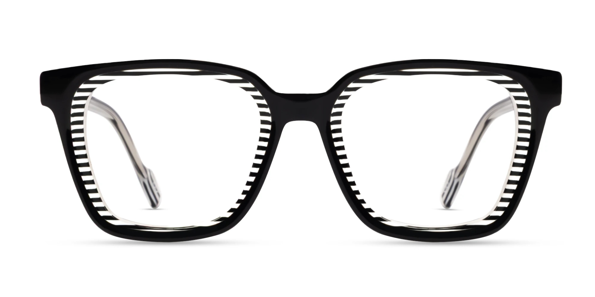 Zebra Black Square Fullrim Acetate Glasses Zebra Black Square Fullrim Acetate Glasses
