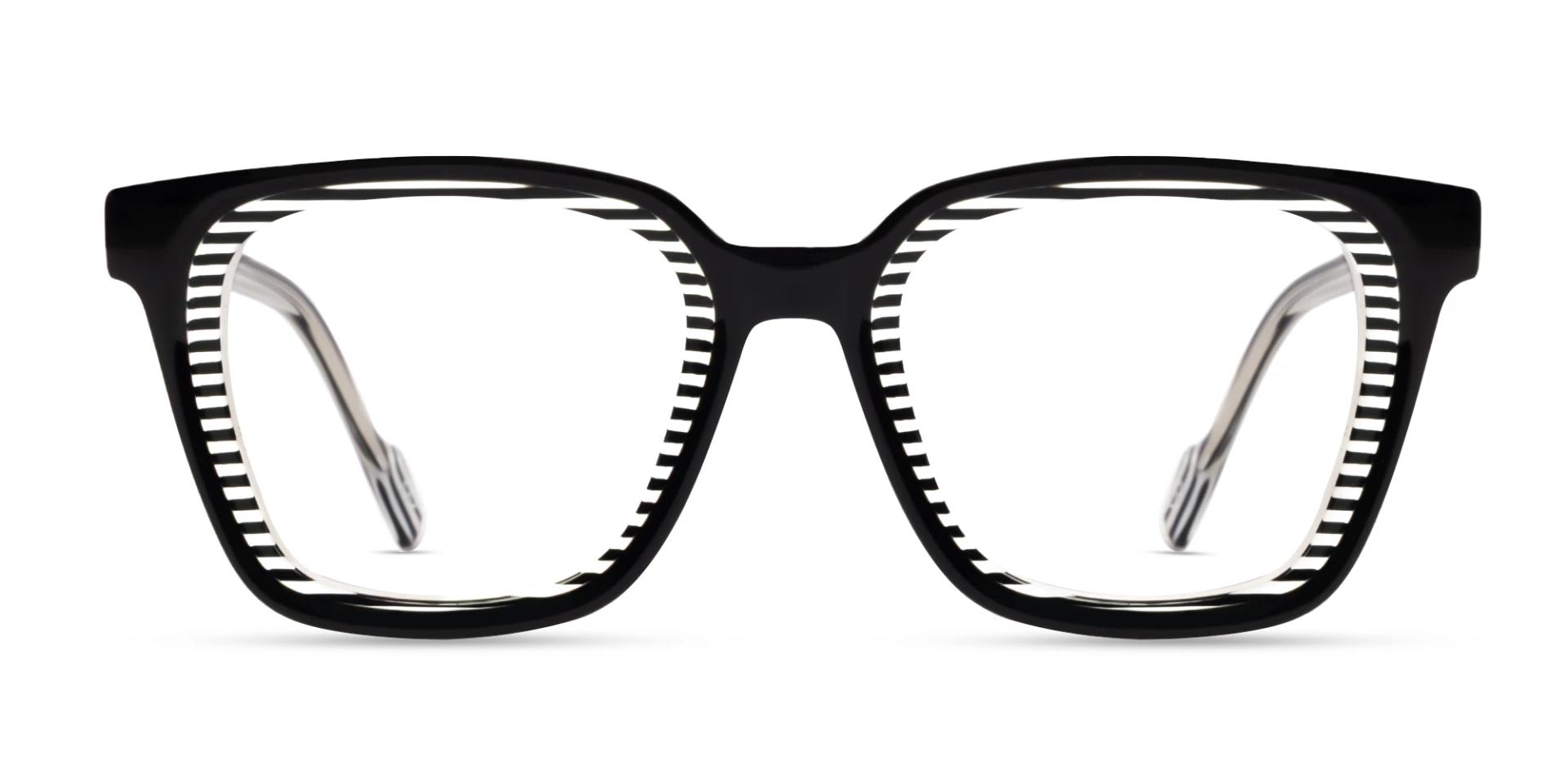 Zebra Black Square Fullrim Acetate Glasses