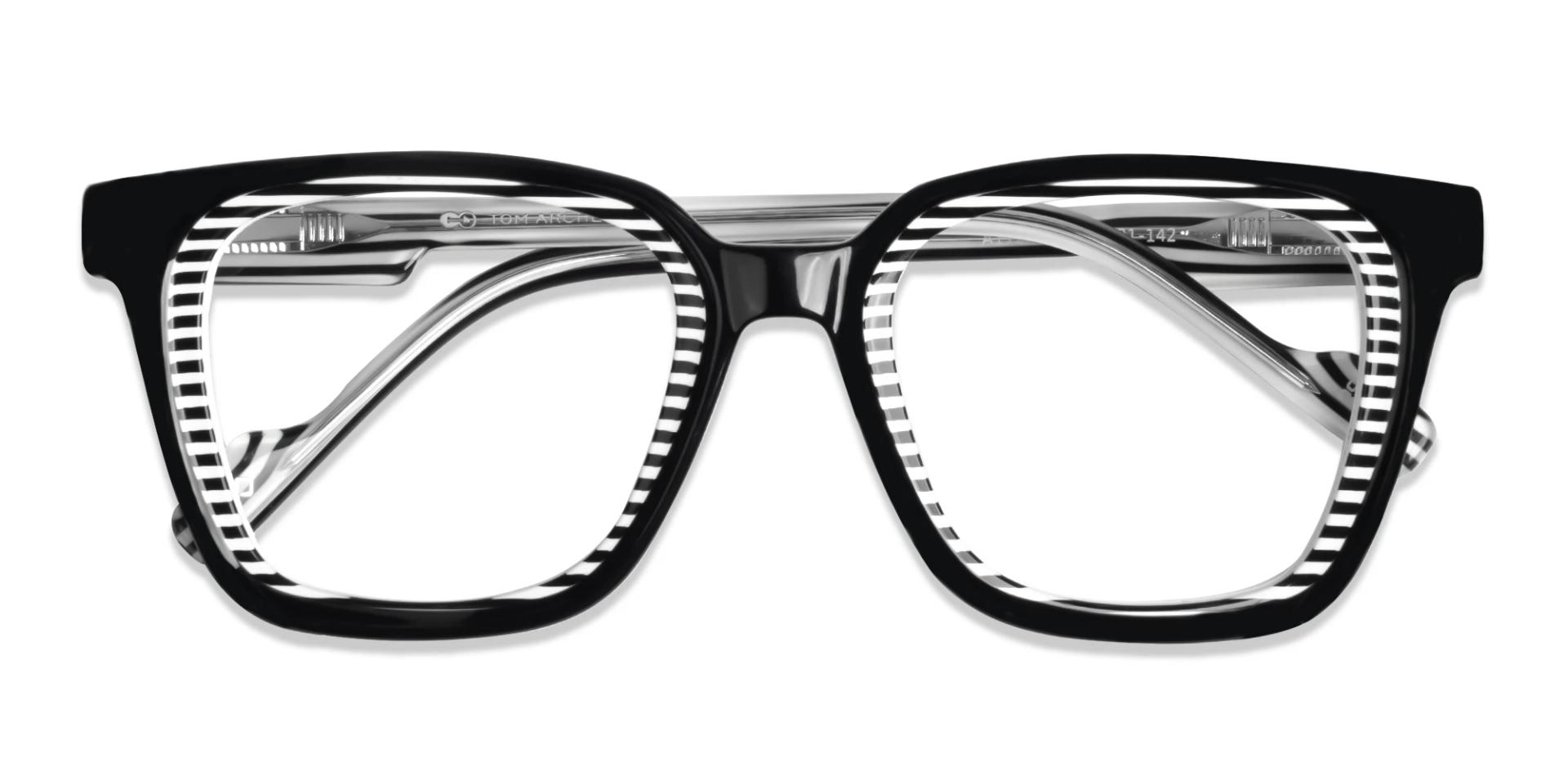 Zebra Black Square Fullrim Acetate Glasses