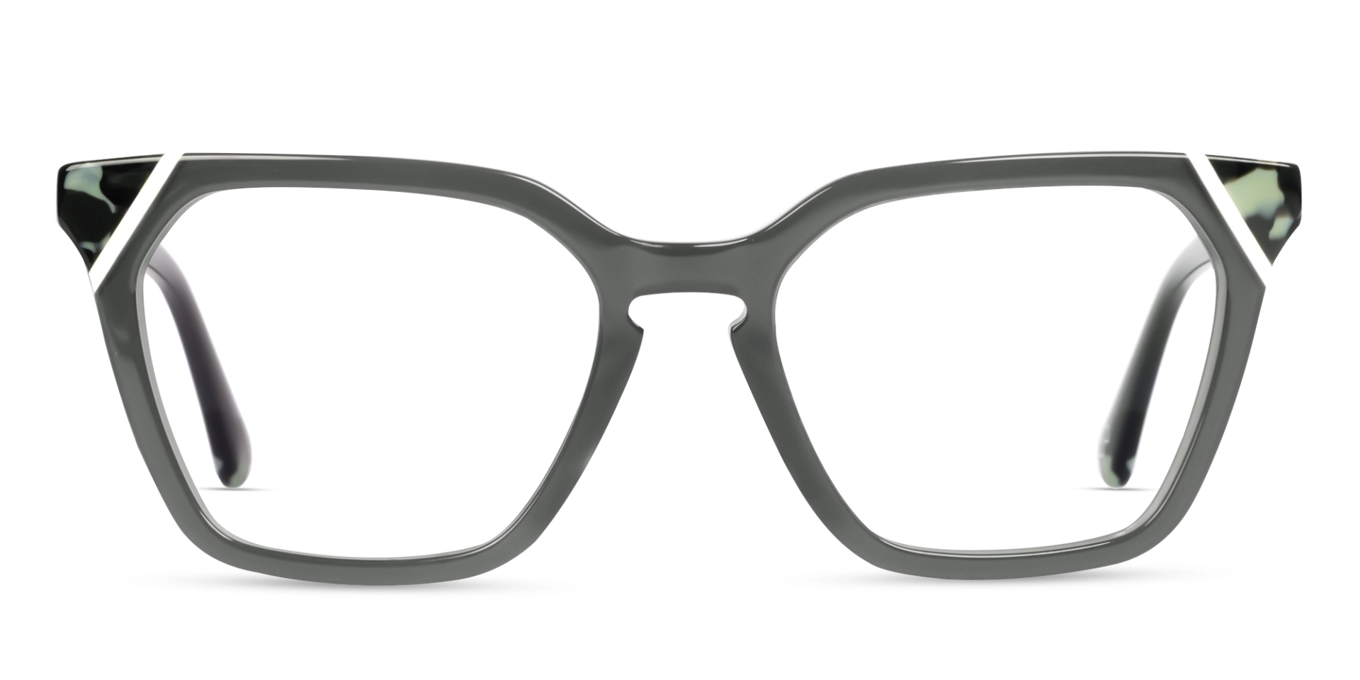Crystal Smoke Grey Square Cat-eye Glasses-5
