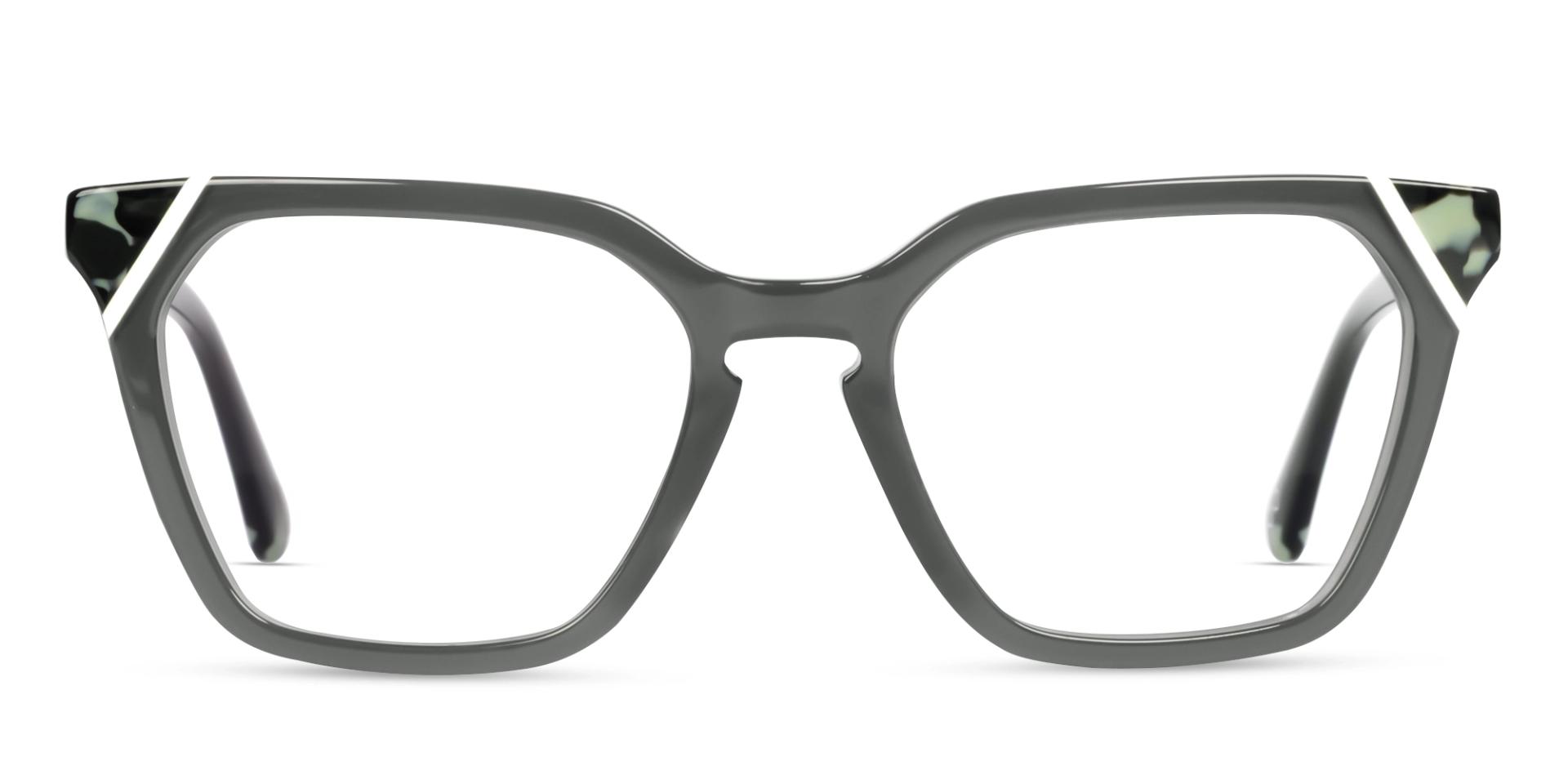 Crystal Smoke Grey Square Cat-eye Glasses-5