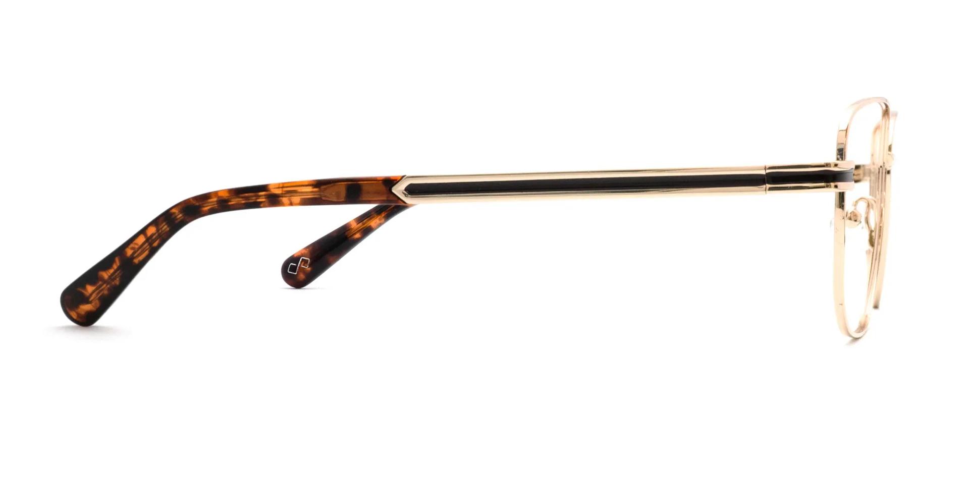 Square Gold Metal Frame Glasses