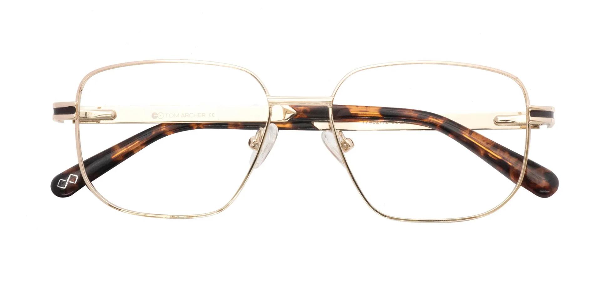 Square Gold Metal Frame Glasses