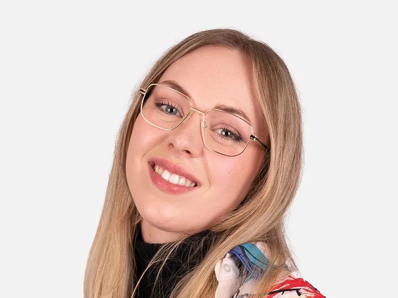 Square Gold Metal Frame Glasses