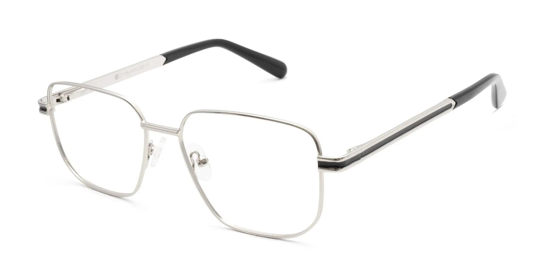 Silver and Black Thin Metal Glasses