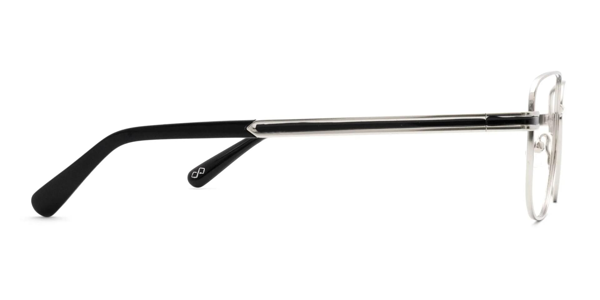 Silver and Black Thin Metal Glasses