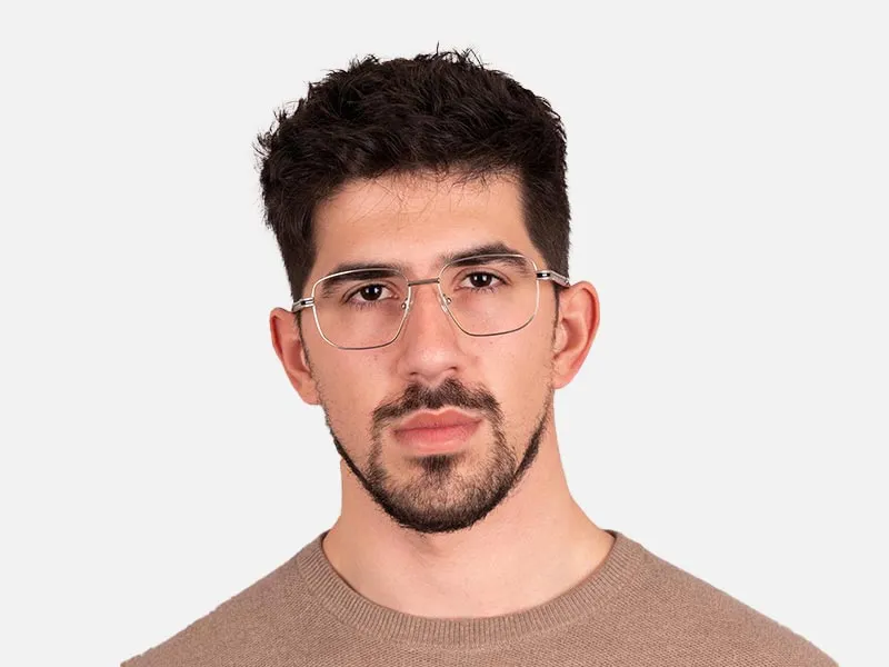 Silver and Black Thin Metal Glasses
