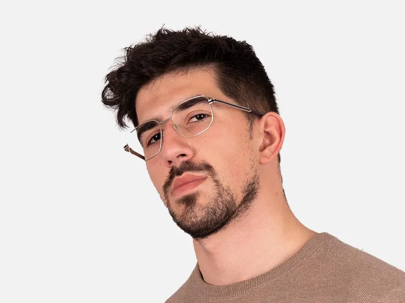 Silver and Black Thin Metal Glasses