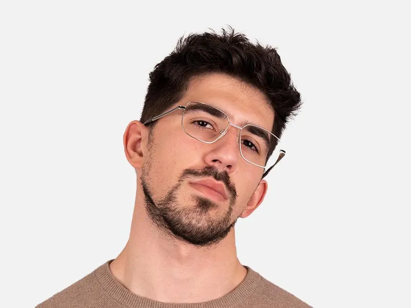 Silver and Black Thin Metal Glasses