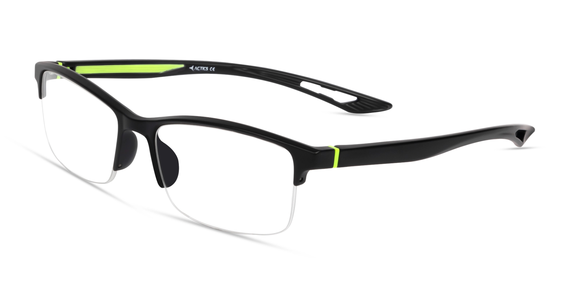 Black & Neon Rectangular Sports Spectacles- Black & Neon Rectangular Sports Spectacles-