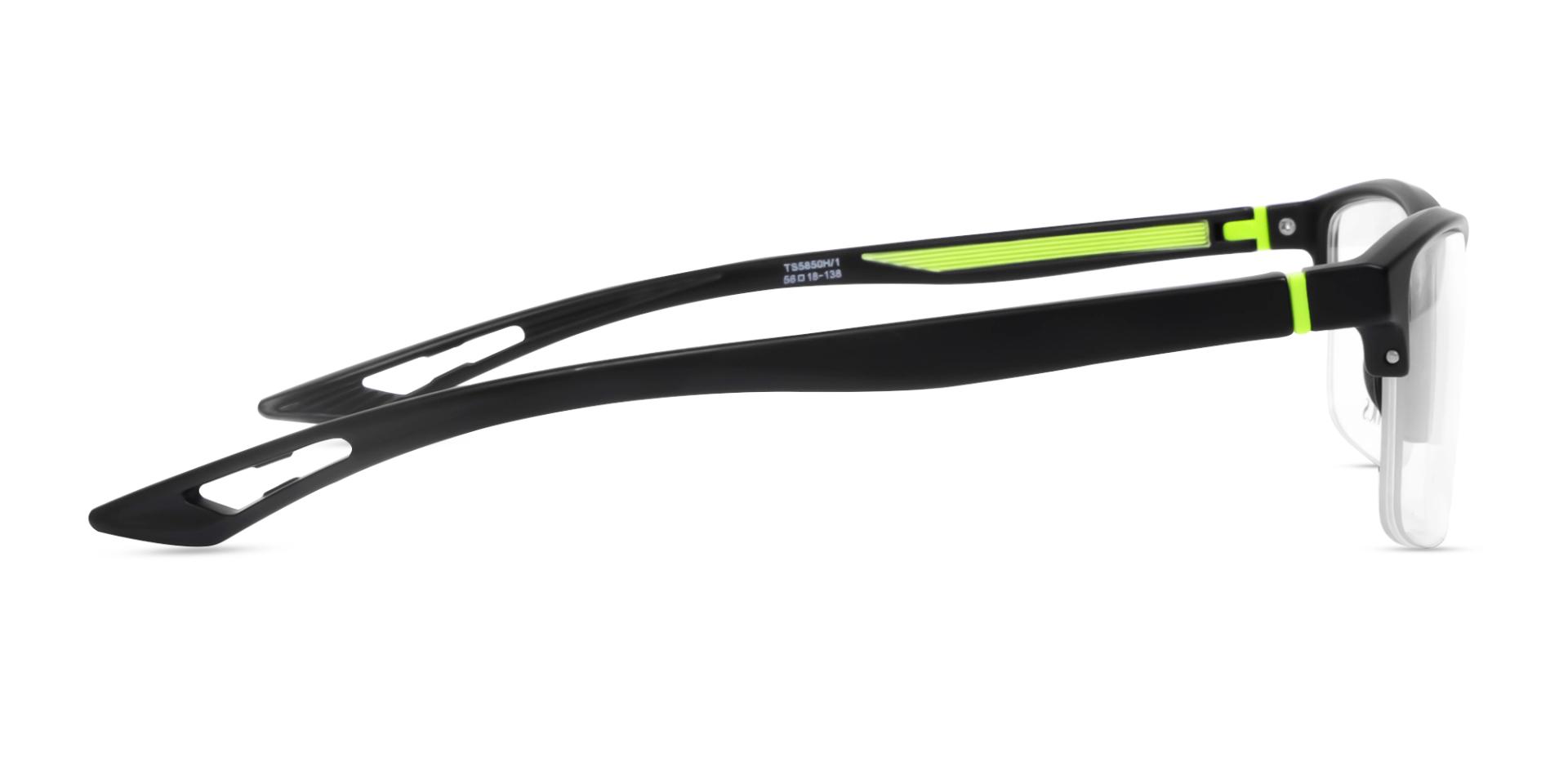Black & Neon Rectangular Sports Spectacles-