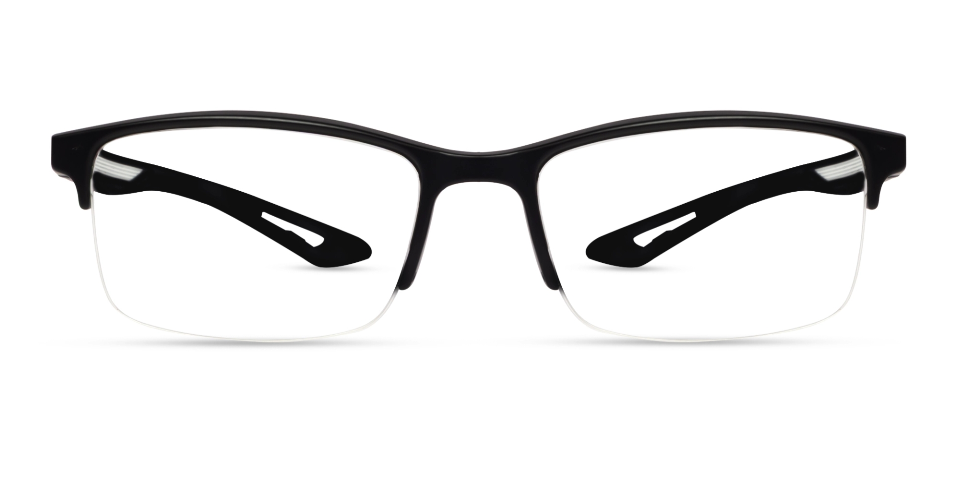 Black & White Rectangular Sports Spectacles- Black & White Rectangular Sports Spectacles-
