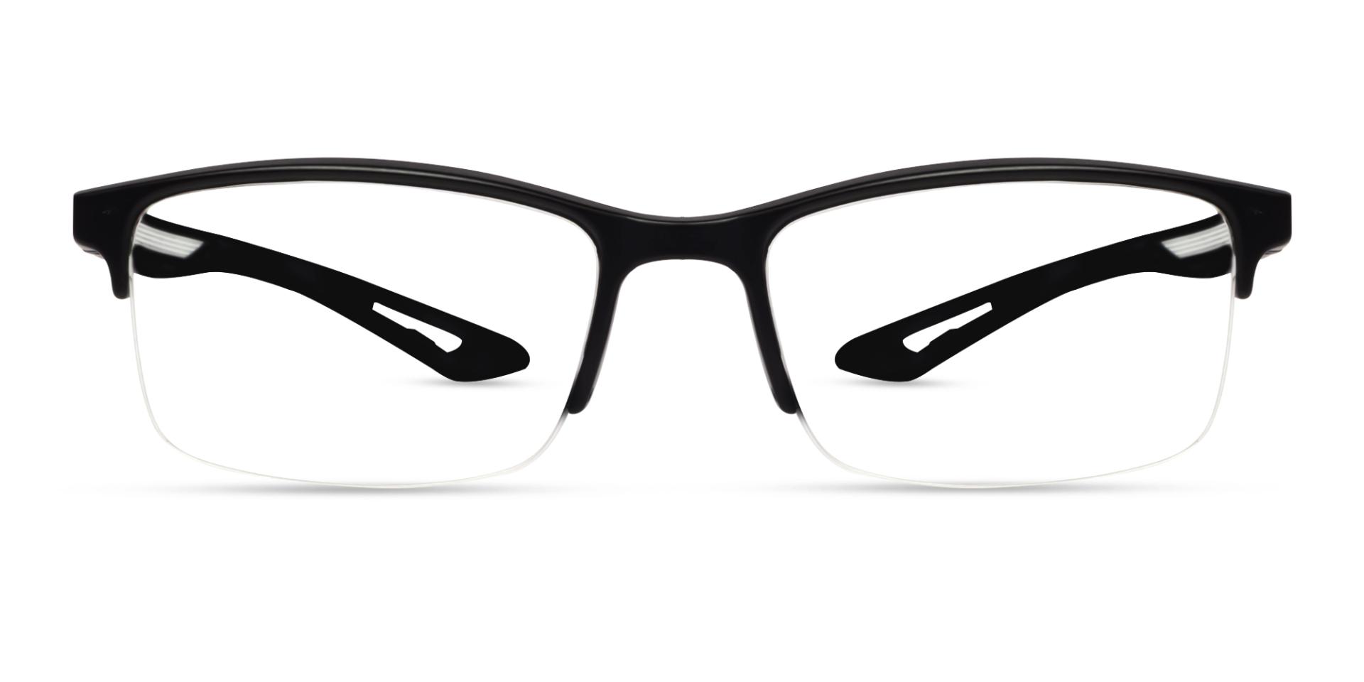 Black & White Rectangular Sports Spectacles-