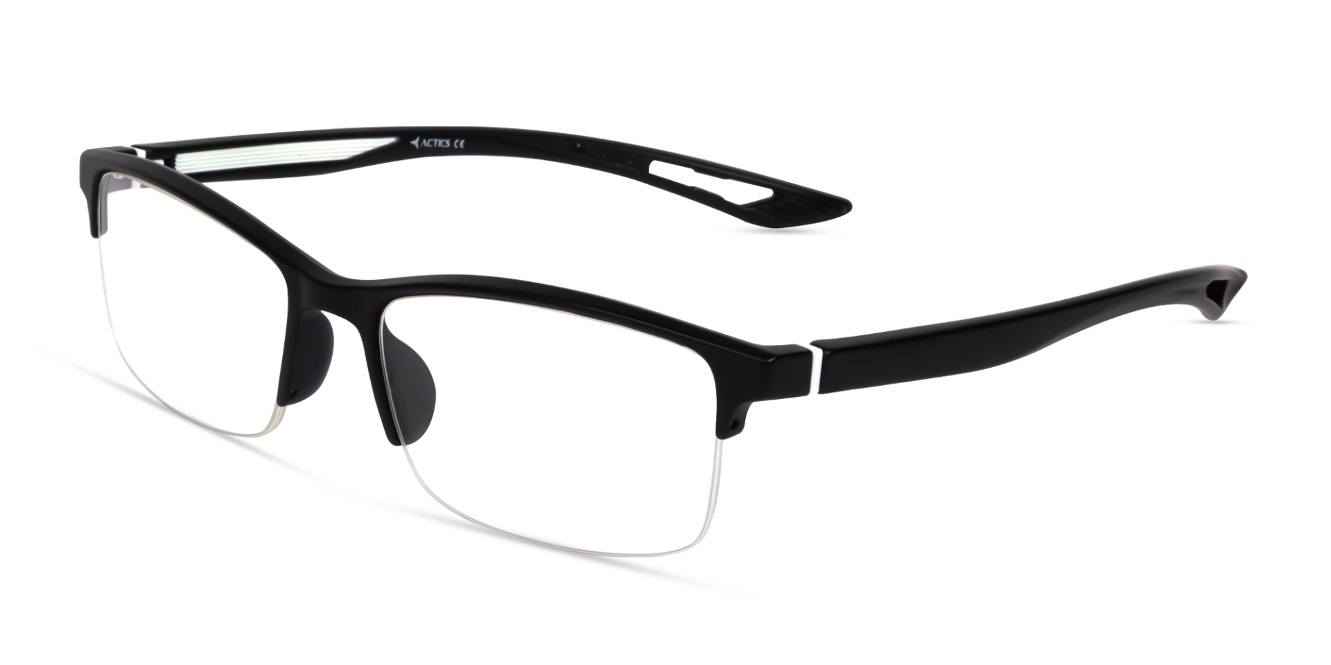 Black & White Rectangular Sports Spectacles- Black & White Rectangular Sports Spectacles-