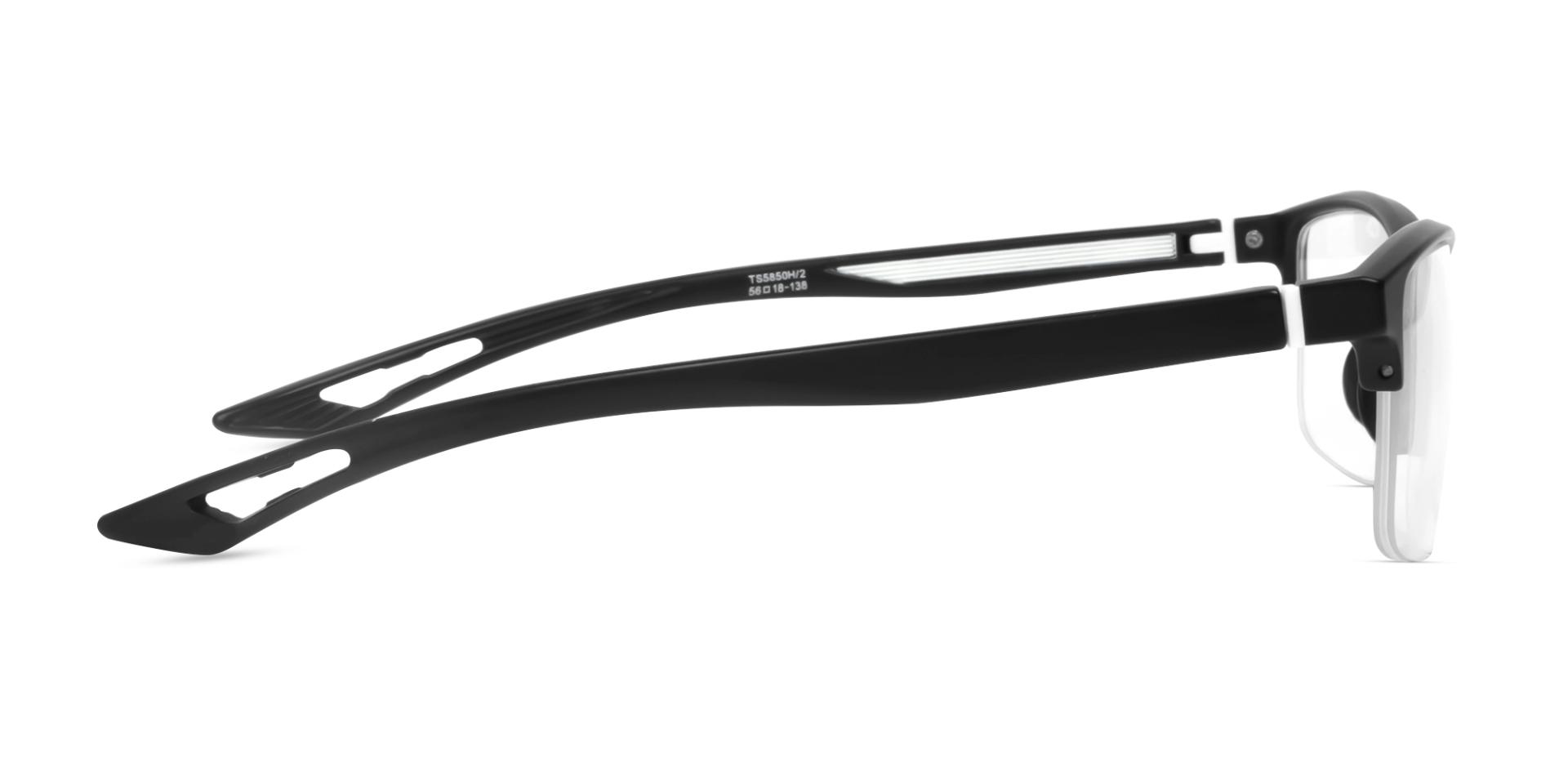 Black & White Rectangular Sports Spectacles-