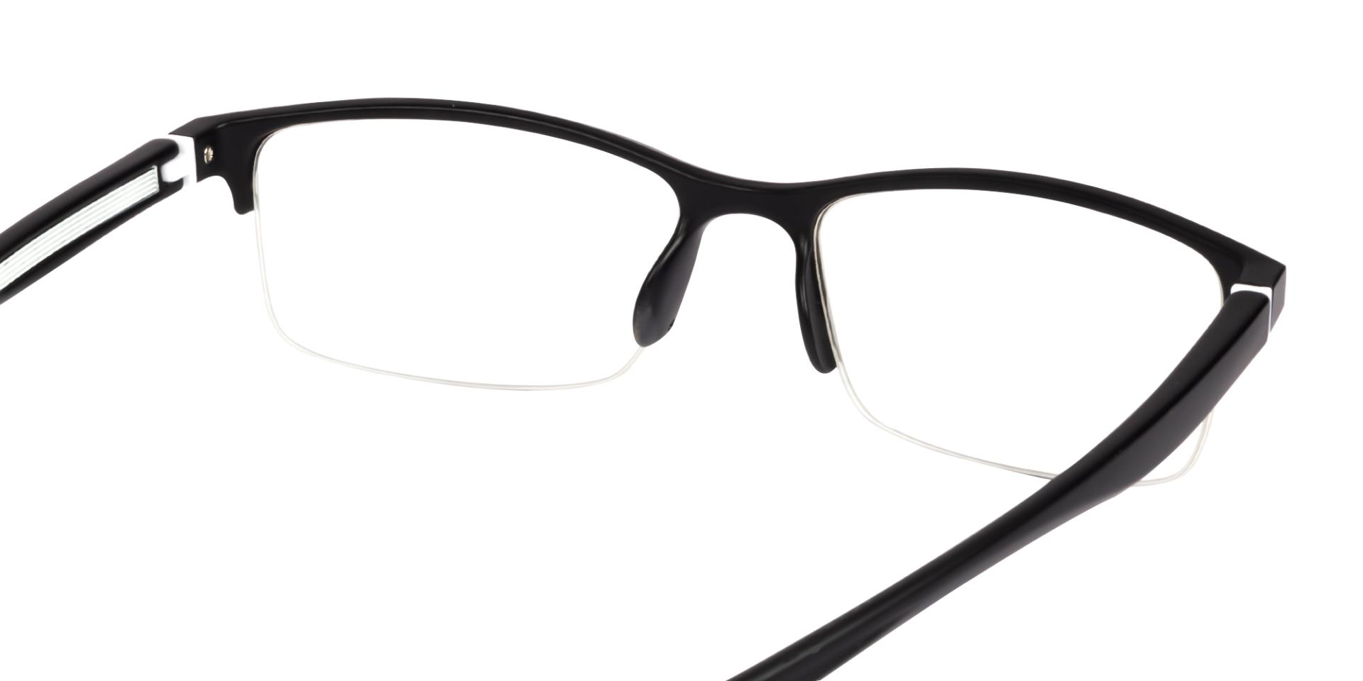 Black & White Rectangular Sports Spectacles-
