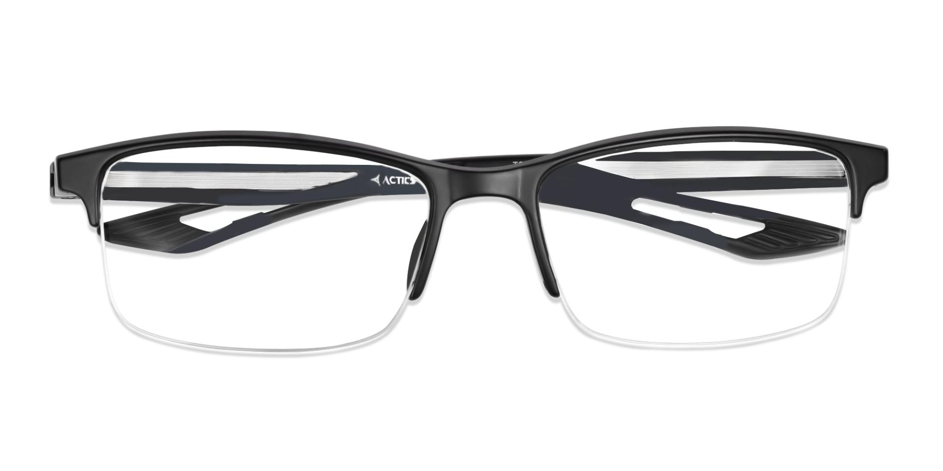 Black & White Rectangular Sports Spectacles-