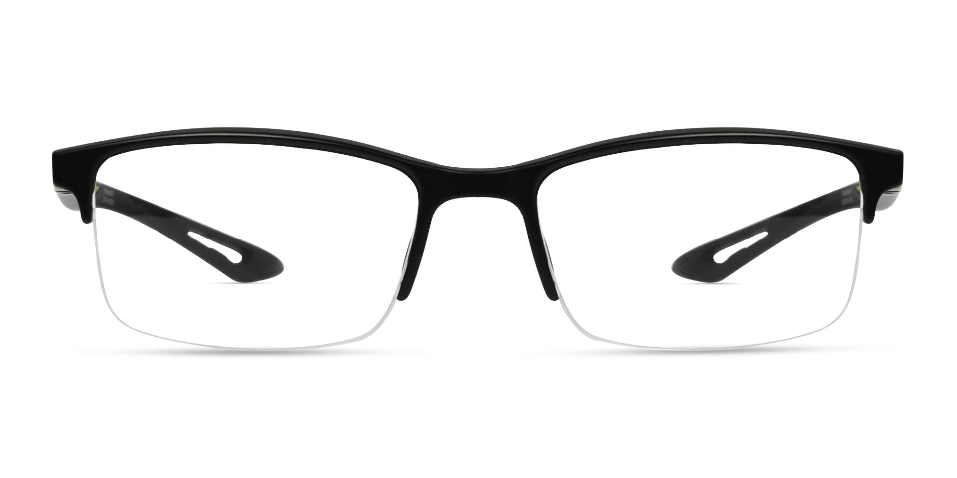 Black & Red Half-rim Sports Rectangular Glasses