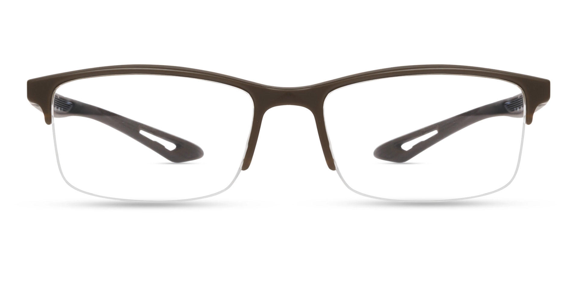 Dark Brown Half-rim Sports Rectangular Glasses Dark Brown Half-rim Sports Rectangular Glasses