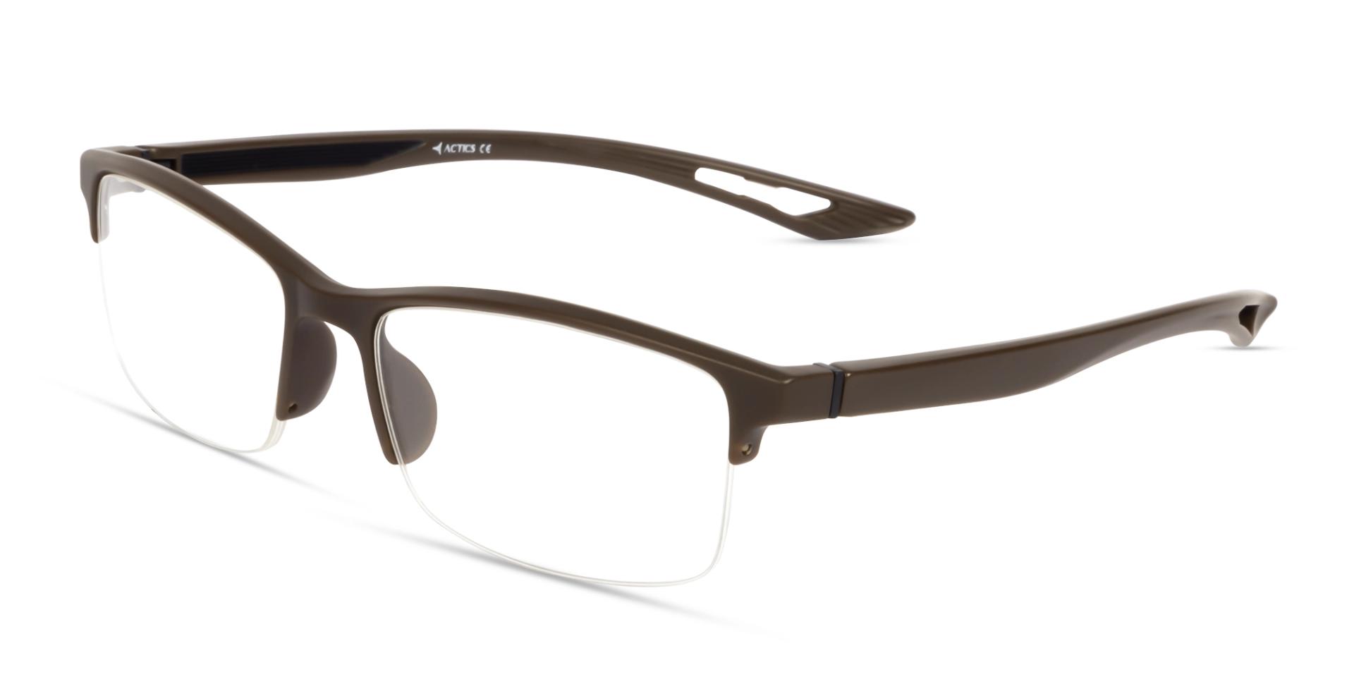 Dark Brown Half-rim Sports Rectangular Glasses