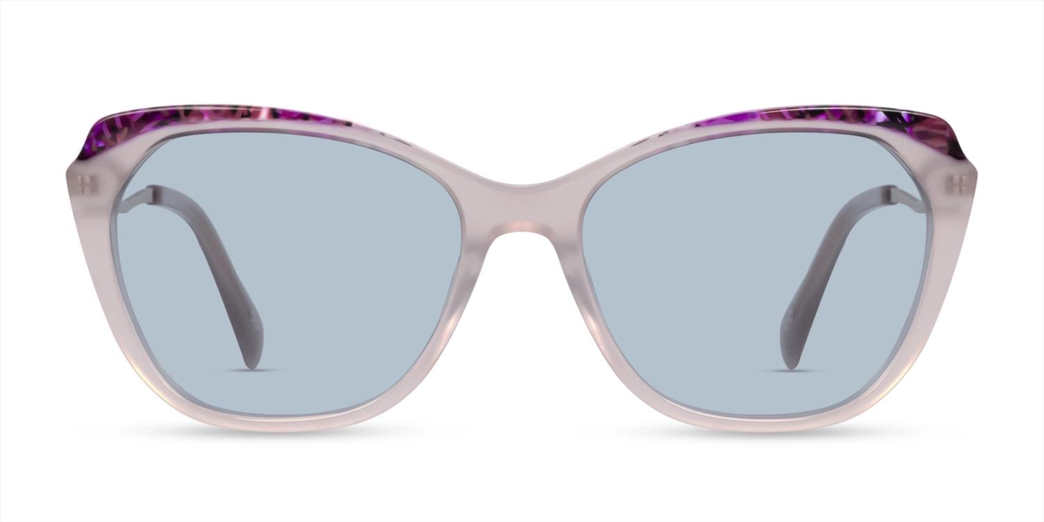 Pink Butterfly Fullrim Frame With Blue Tint Sunglasses