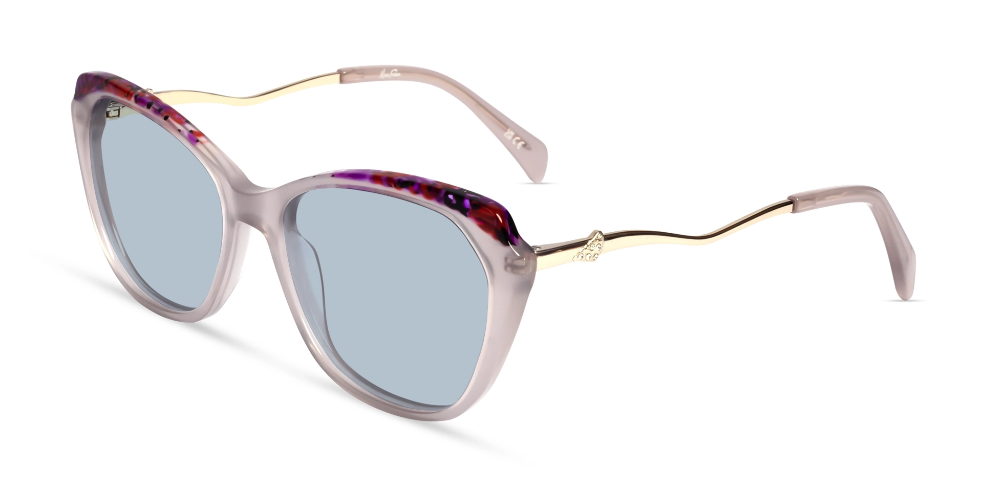 Pink Butterfly Fullrim Frame With Blue Tint Sunglasses