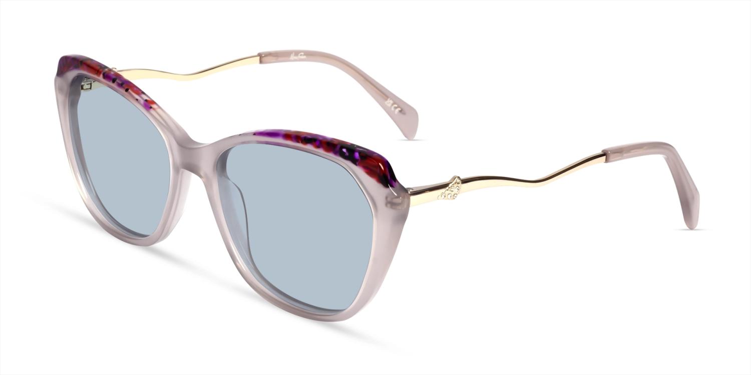 Pink Butterfly Fullrim Frame With Blue Tint Sunglasses