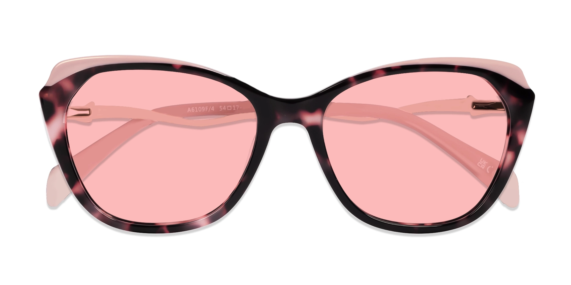 Pink Tortoise Frame With Light Red Sunglasses