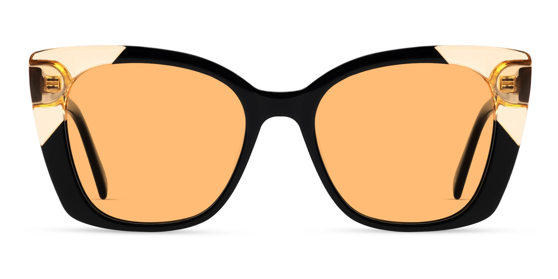 Large Black Butterfly Frame With Orange Tint Sunglasses Large Black Butterfly Frame With Orange Tint Sunglasses