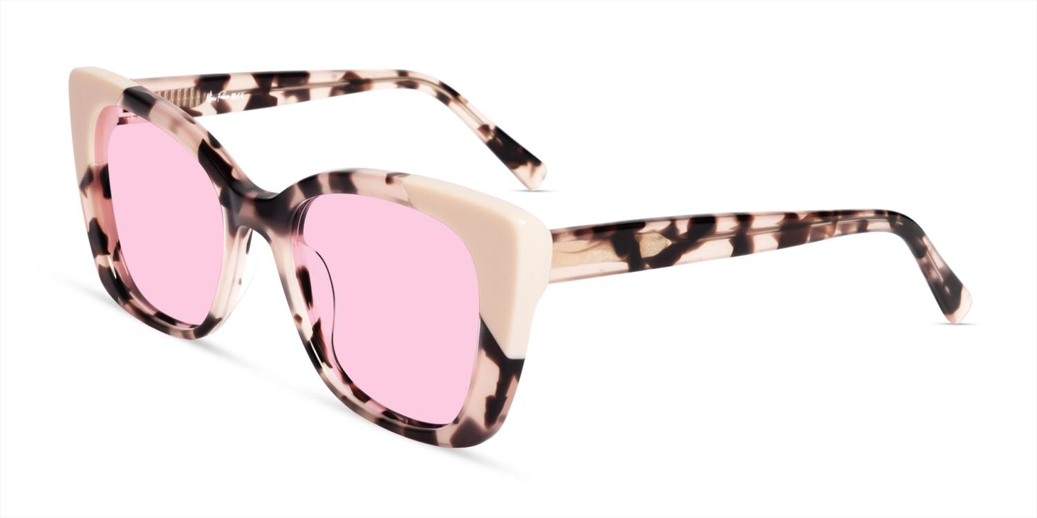 Pink Tortoise Frame With Pink Tint Sunglasses