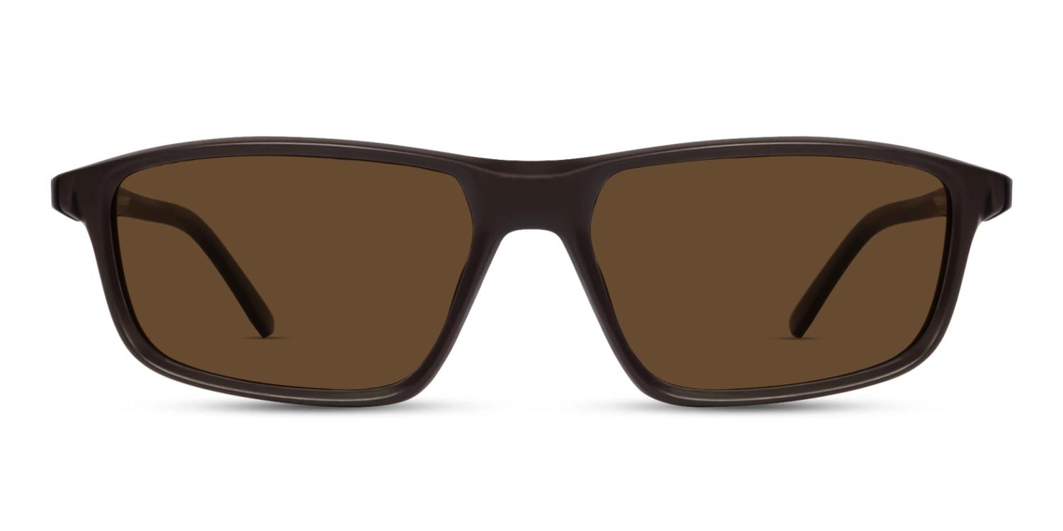 Dark Brown Rectangular Sports Sunglasses