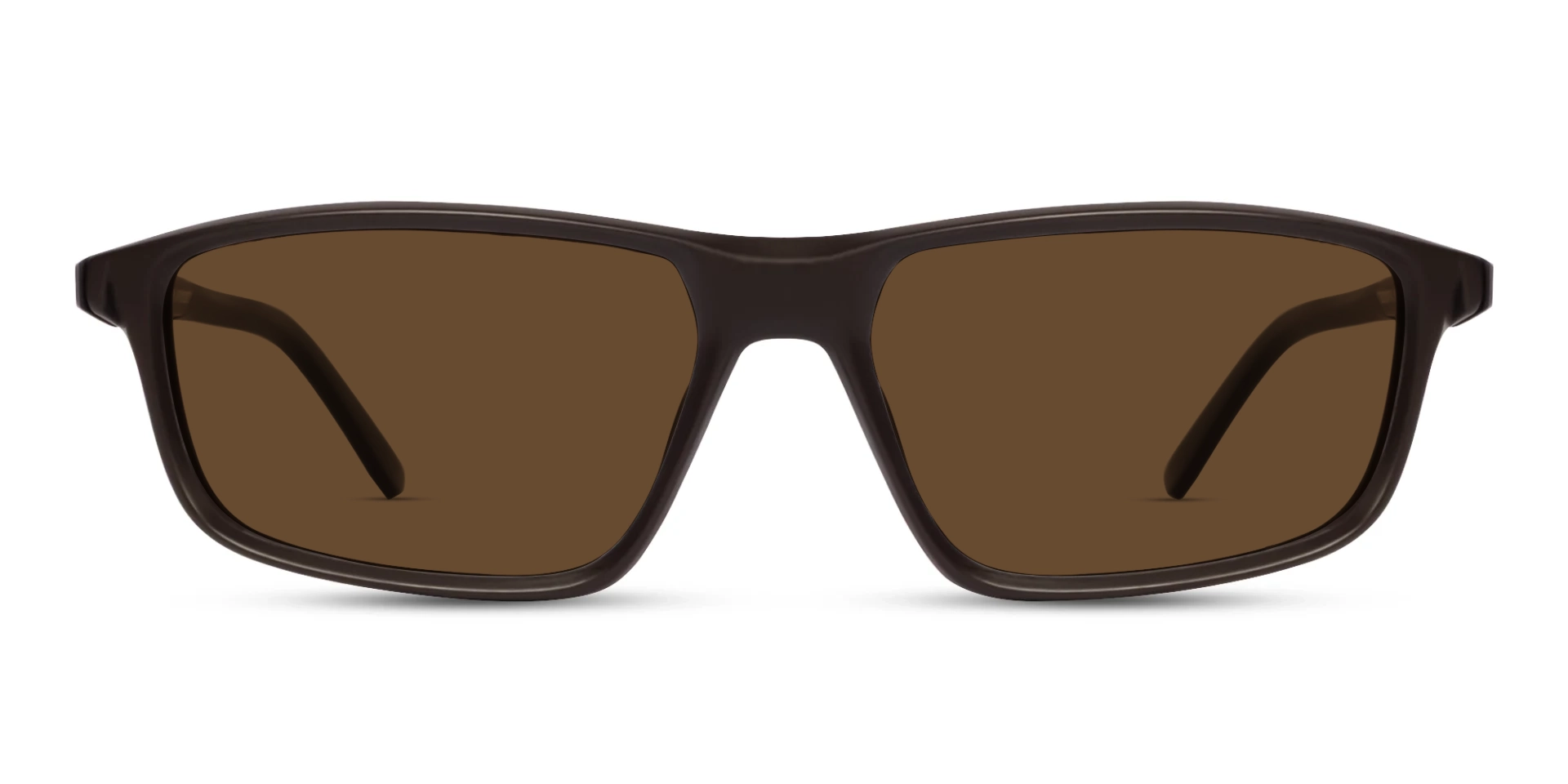 Dark Brown Rectangular Sports Sunglasses