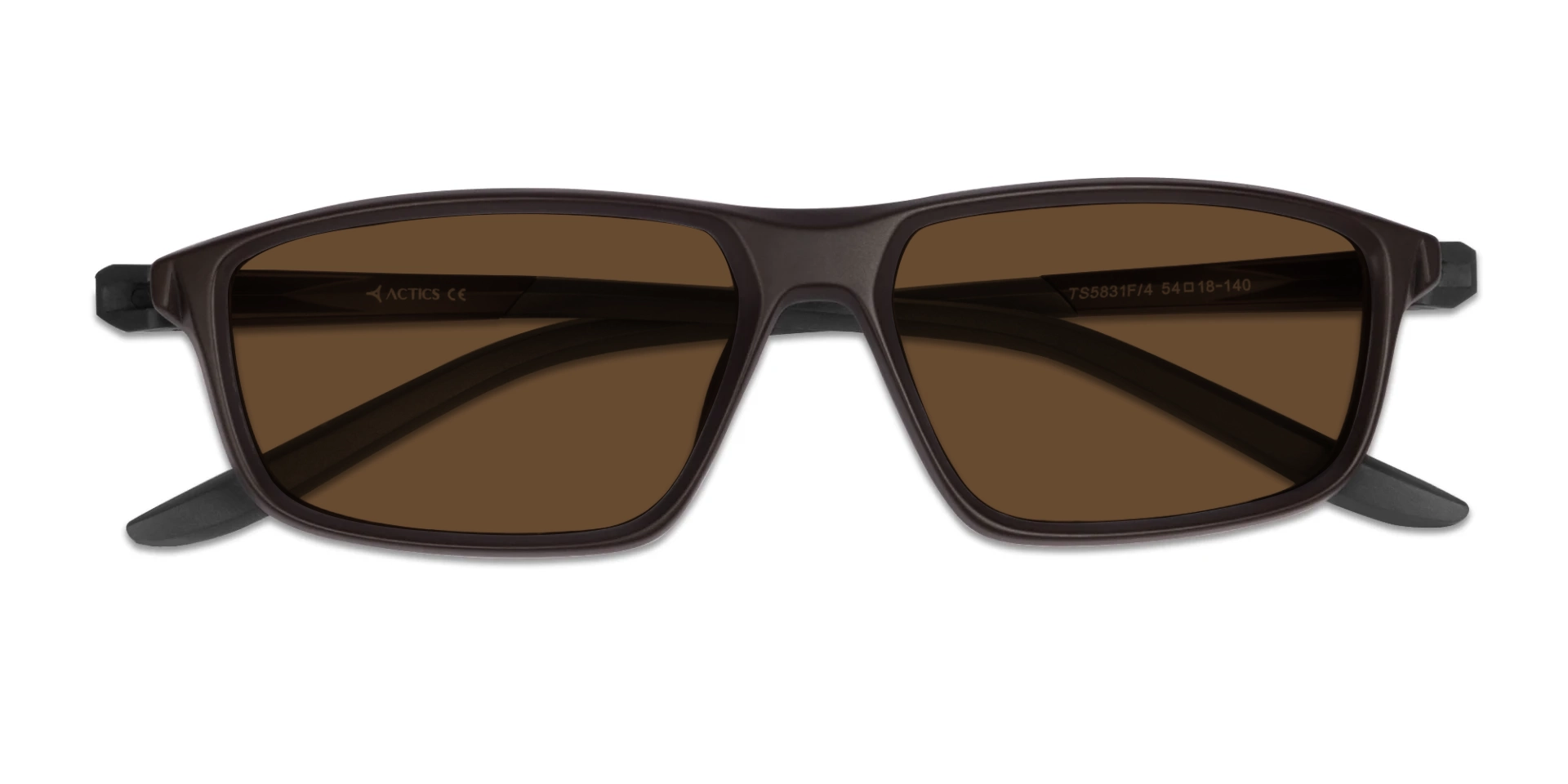 Dark Brown Rectangular Sports Sunglasses