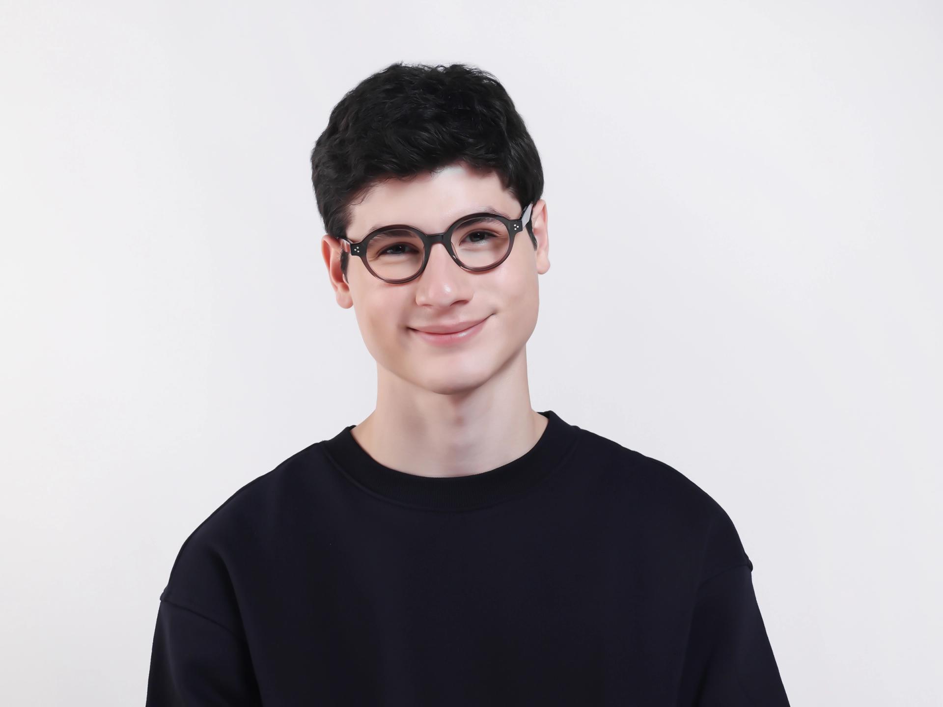 Crystal Sand Round Fullrim Acetate Glasses-1
