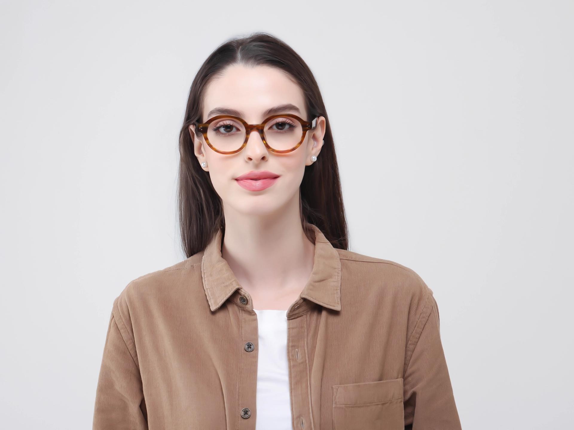 Crystal Chicory Round Fullrim Acetate Glasses-1