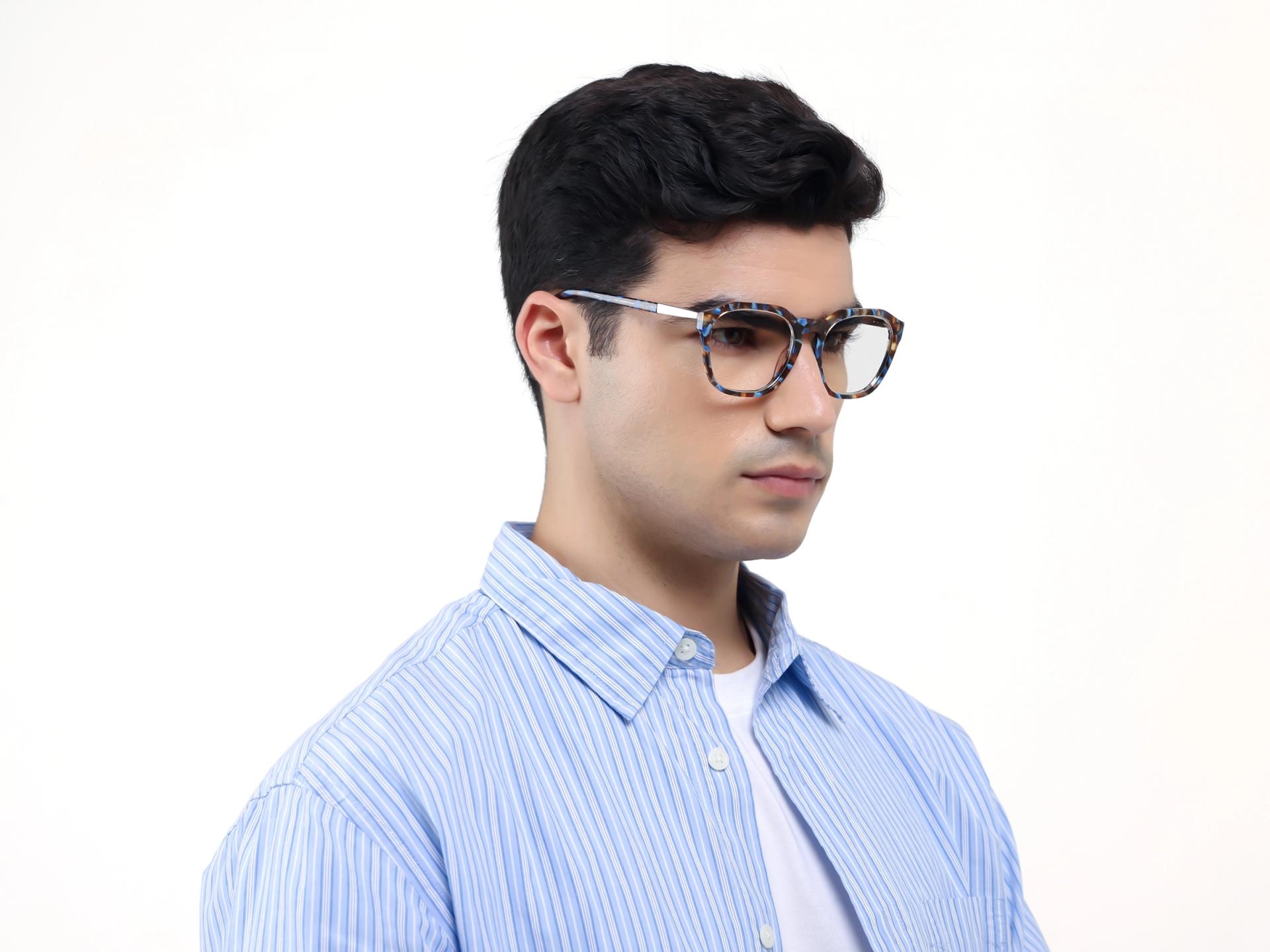 Blue Terrazo Square Fullrim Glasses-3