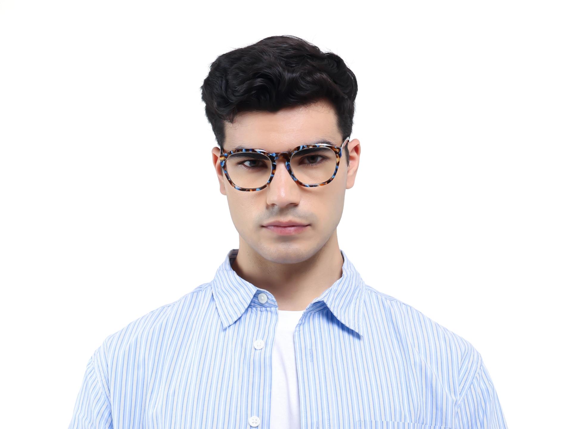 Blue Terrazo Square Fullrim Glasses-3
