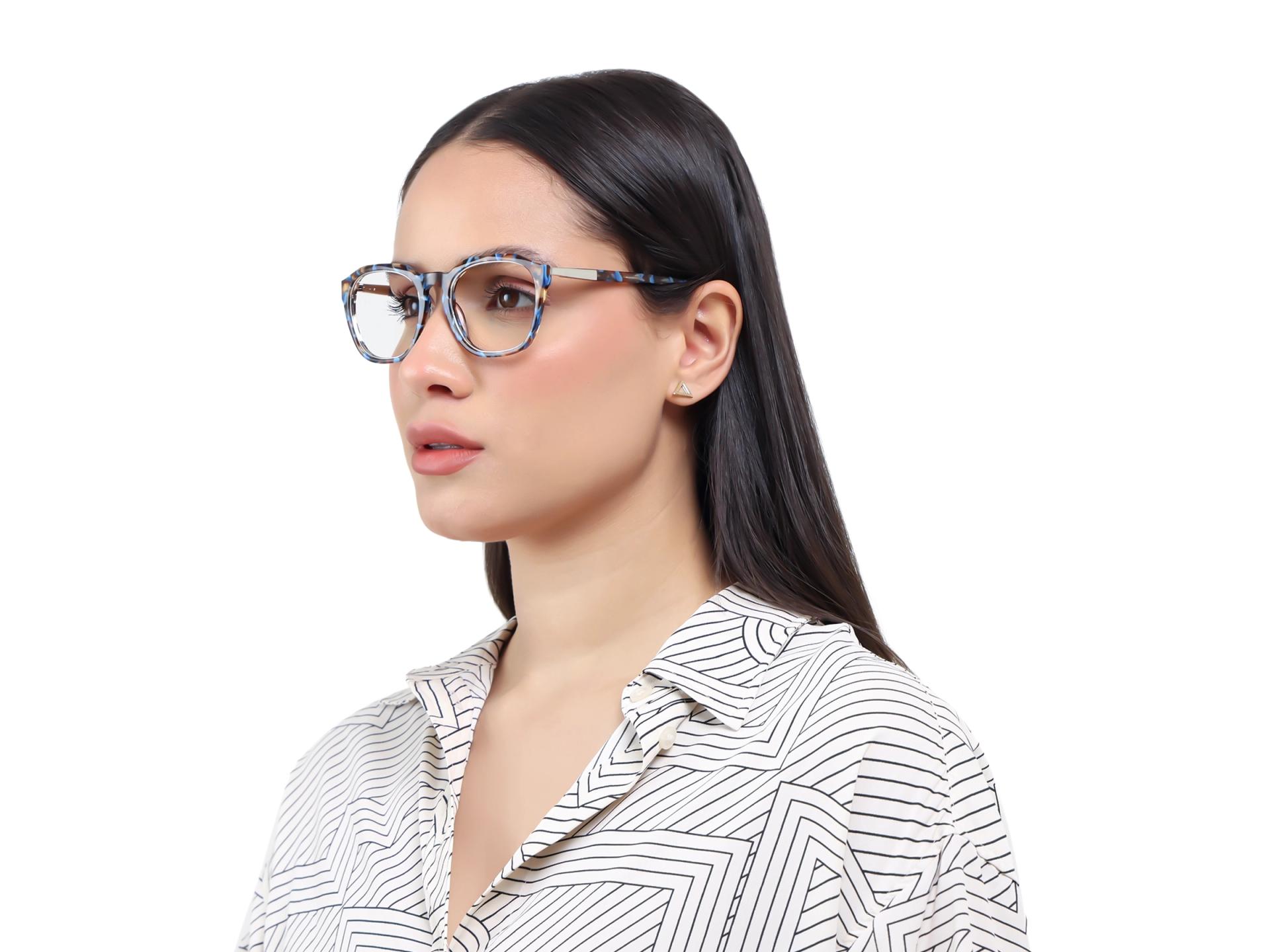 Blue Terrazo Square Fullrim Glasses-3