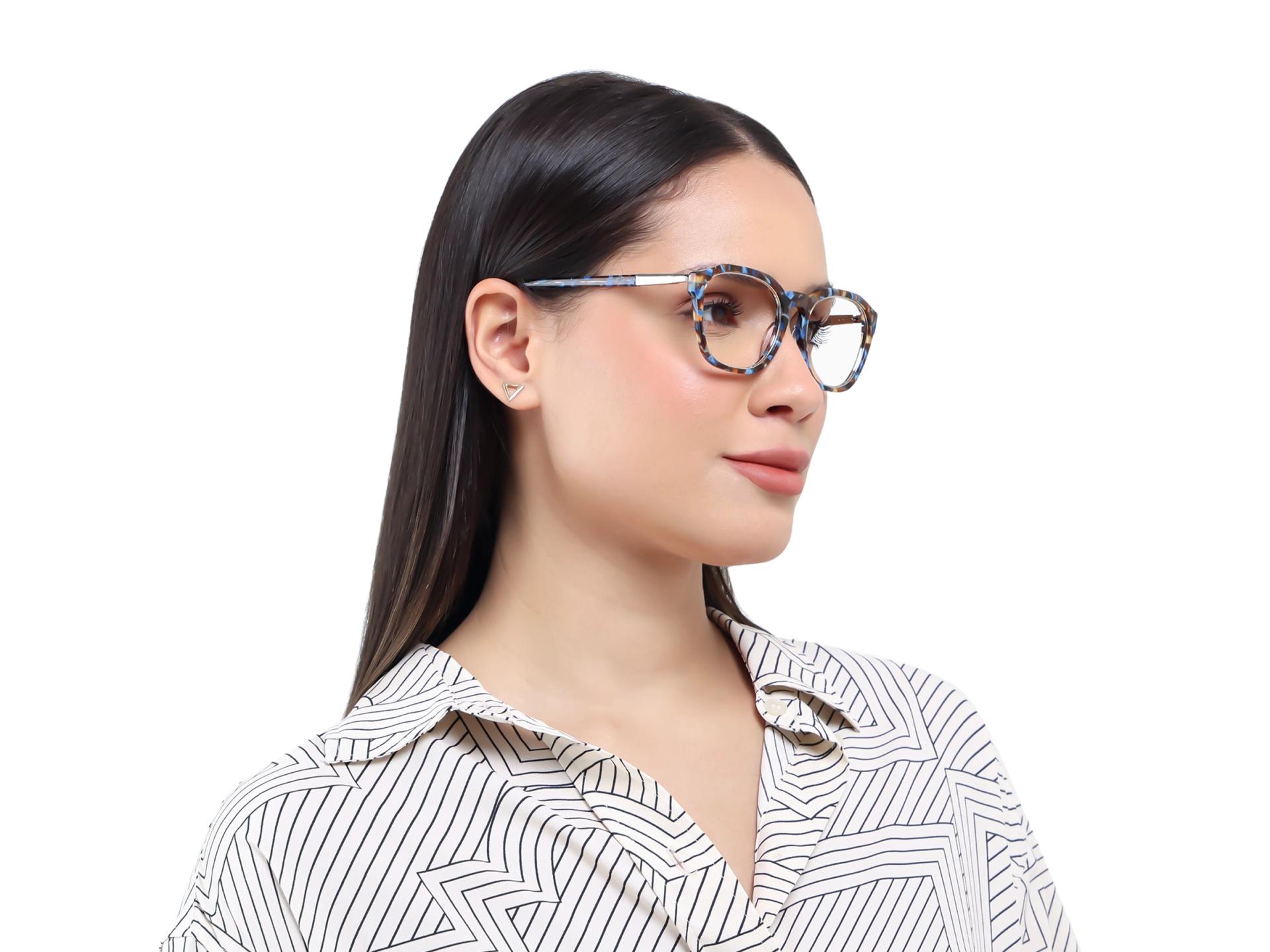 Blue Terrazo Square Fullrim Glasses-3
